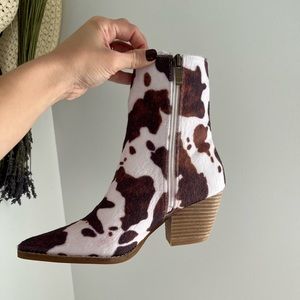 Beast Cow Print Booties